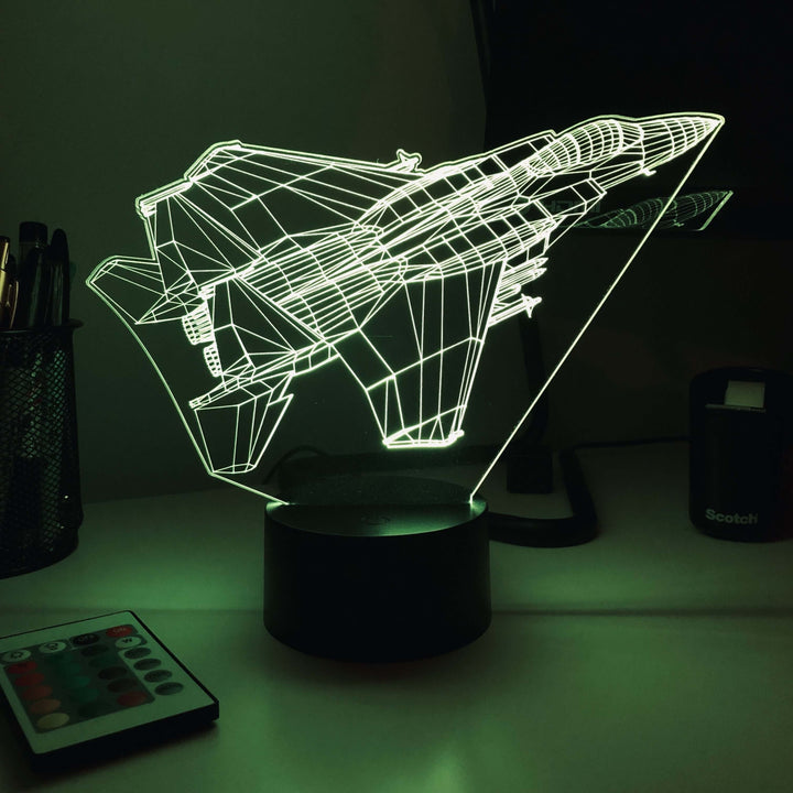 F-15C Fighter Jet - 3D Optical Illusion Lamp - carve-craftworks-llc