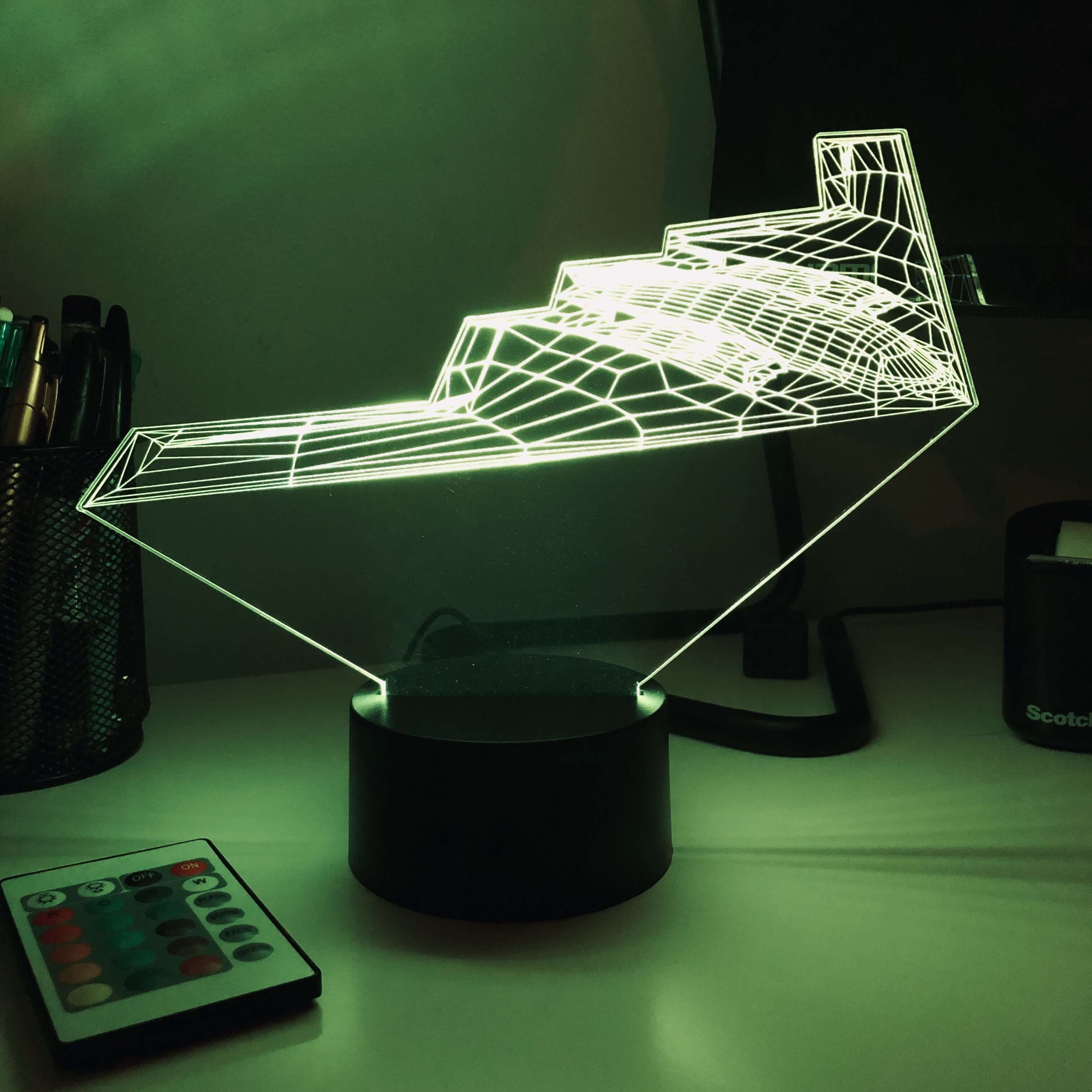 B-2 Bomber - 3D Optical Illusion Desk Lamp – Carve