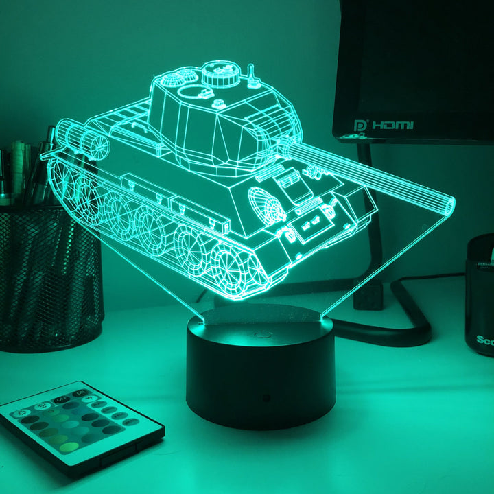 T-34 Soviet Tank  - 3D Optical Illusion Lamp - carve-craftworks-llc