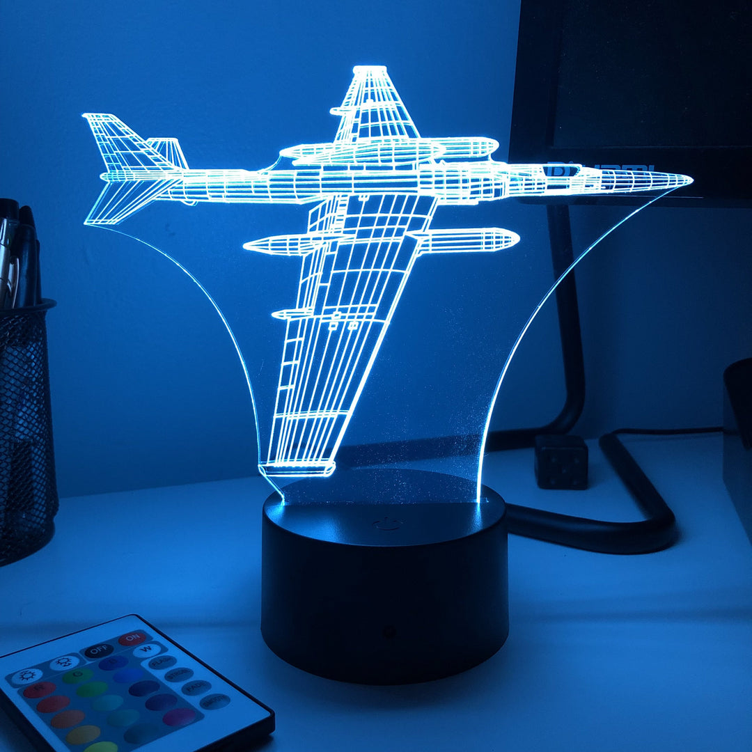 U-2 Spy Plane - 3D Optical Illusion Desk Lamp - carve-craftworks-llc