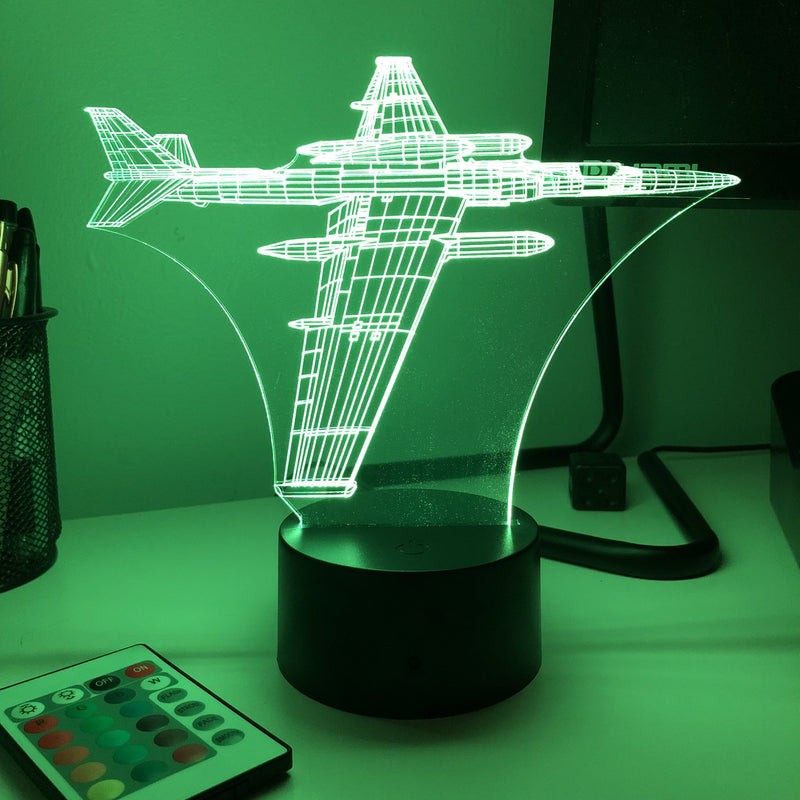 U-2 Spy Plane - 3D Optical Illusion Desk Lamp - carve-craftworks-llc