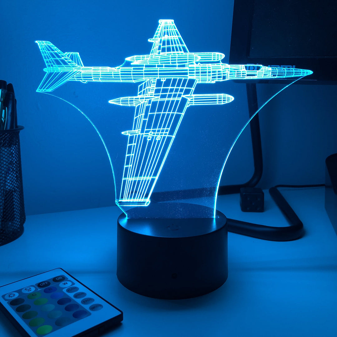 U-2 Spy Plane - 3D Optical Illusion Desk Lamp - carve-craftworks-llc