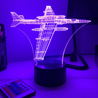 U-2 Spy Plane - 3D Optical Illusion Desk Lamp - carve-craftworks-llc