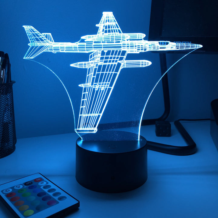 U-2 Spy Plane - 3D Optical Illusion Desk Lamp - carve-craftworks-llc