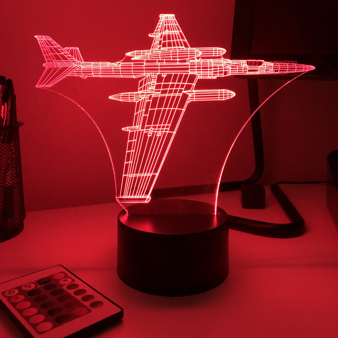 U-2 Spy Plane - 3D Optical Illusion Desk Lamp - carve-craftworks-llc