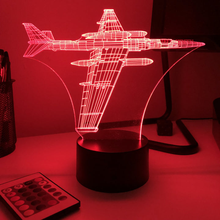 U-2 Spy Plane - 3D Optical Illusion Desk Lamp - carve-craftworks-llc