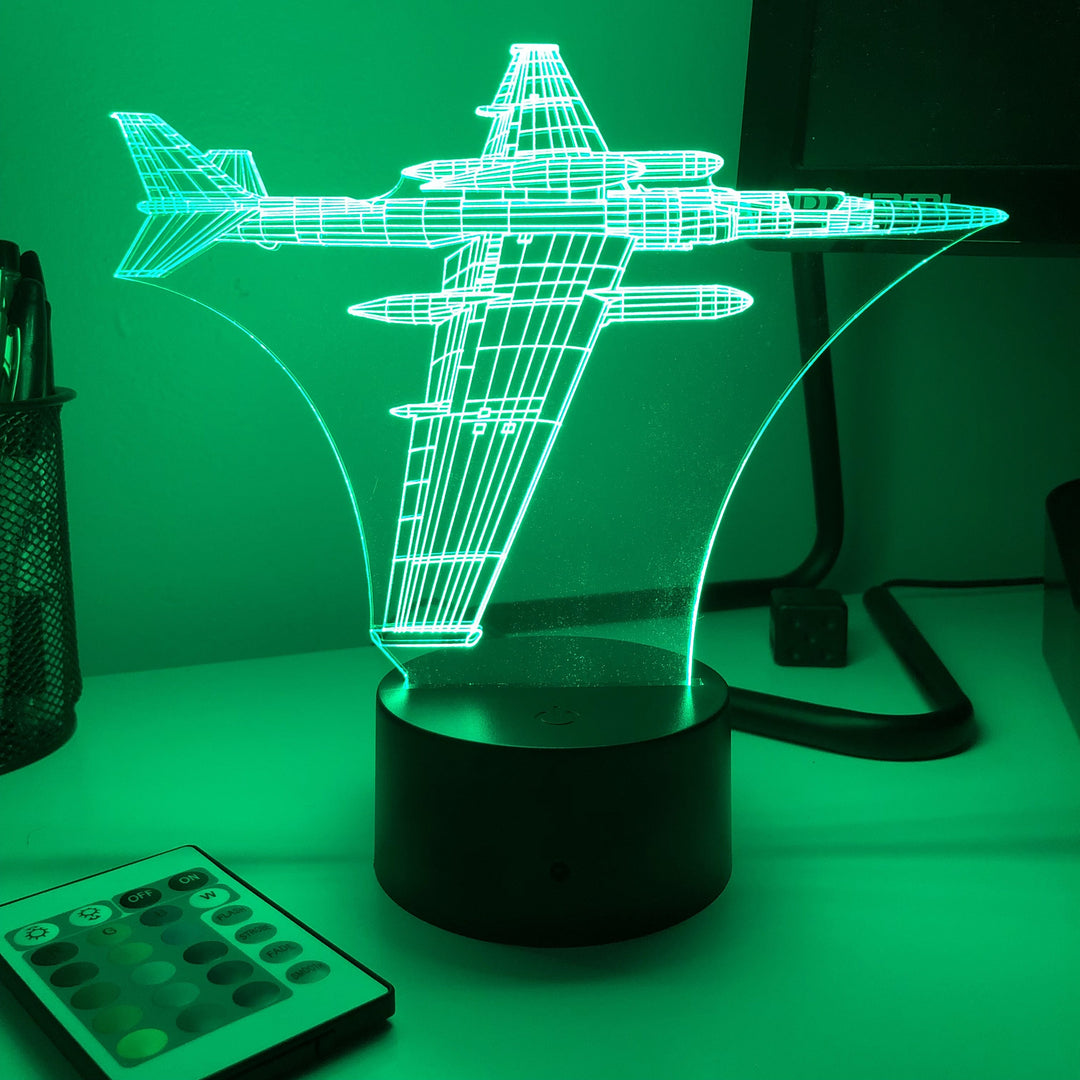 U-2 Spy Plane - 3D Optical Illusion Desk Lamp - carve-craftworks-llc