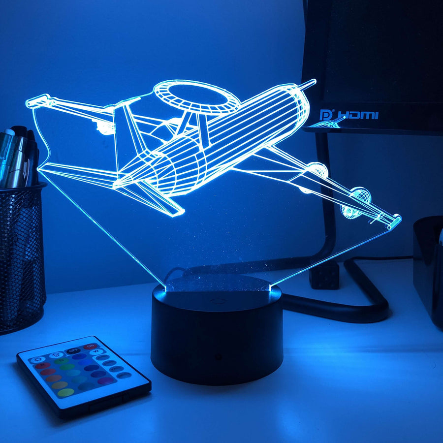 E-3 AWACS - 3D Optical Illusion Lamp - carve-craftworks-llc
