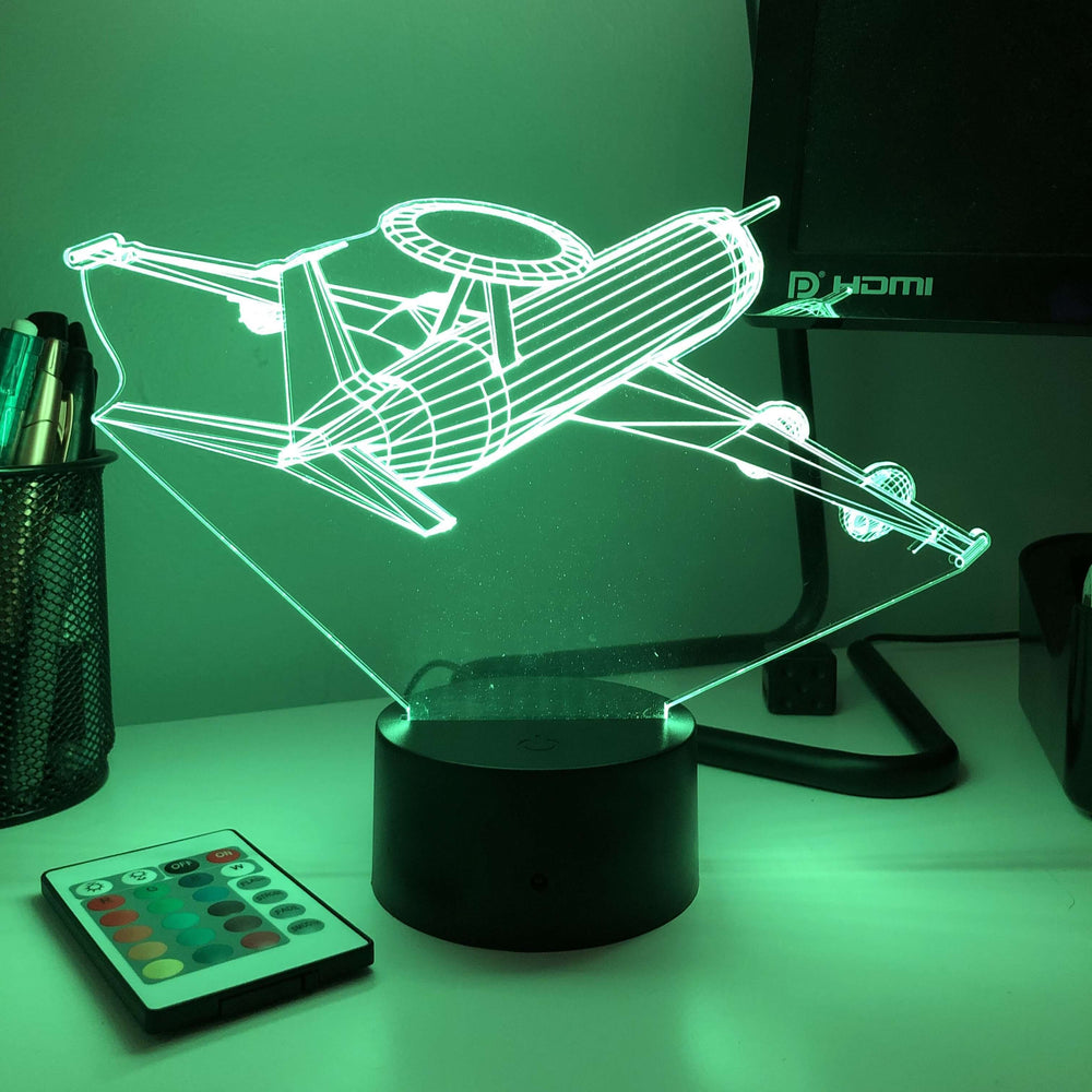 E-3 AWACS - 3D Optical Illusion Lamp - carve-craftworks-llc