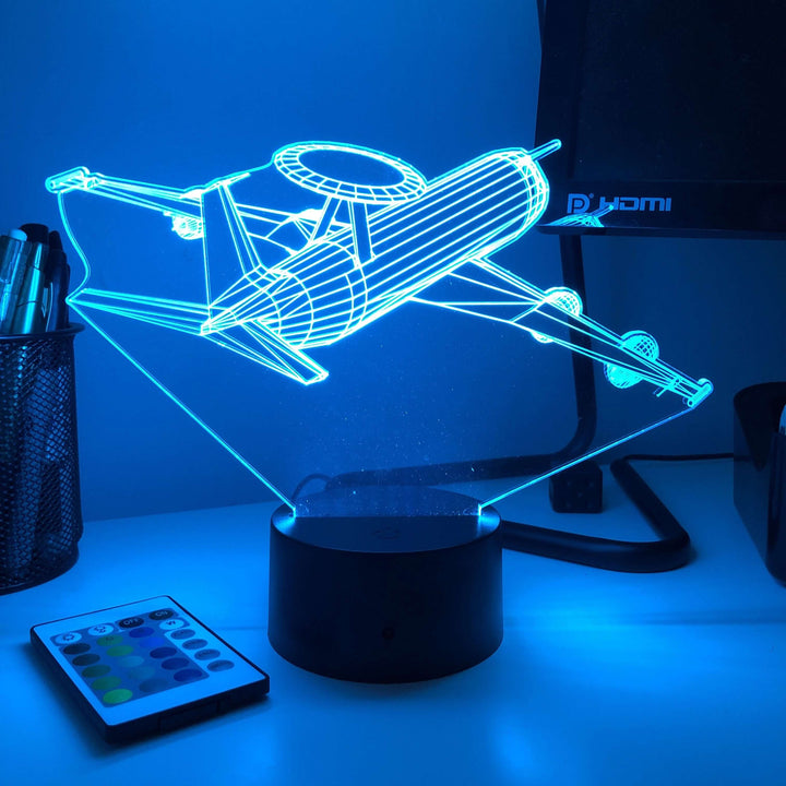 E-3 AWACS - 3D Optical Illusion Lamp - carve-craftworks-llc