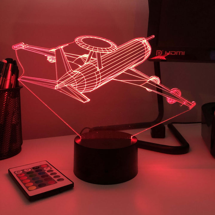 E-3 AWACS - 3D Optical Illusion Lamp - carve-craftworks-llc