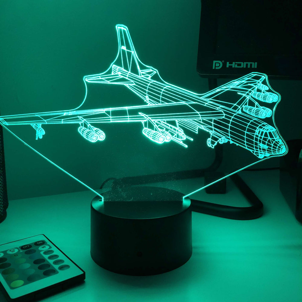 B-52 Stratofortress - 3D Optical Illusion Lamp - carve-craftworks-llc