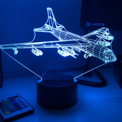 B-52 Stratofortress - 3D Optical Illusion Lamp - carve-craftworks-llc