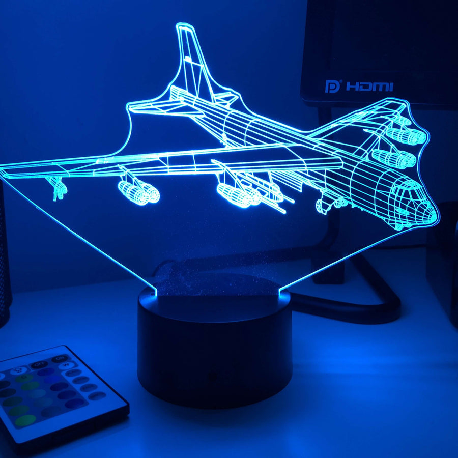 B-52 Stratofortress - 3D Optical Illusion Lamp - carve-craftworks-llc