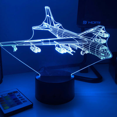 B-52 Stratofortress - 3D Optical Illusion Lamp - carve-craftworks-llc
