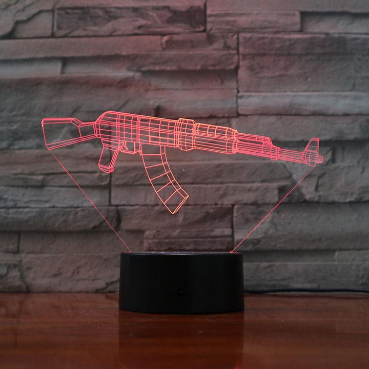 Rifle 7.62- 3D Optical Illusion Lamp - carve-craftworks-llc