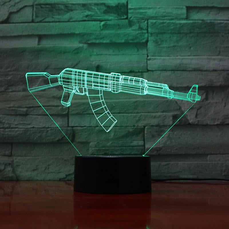 Rifle 7.62- 3D Optical Illusion Lamp - carve-craftworks-llc