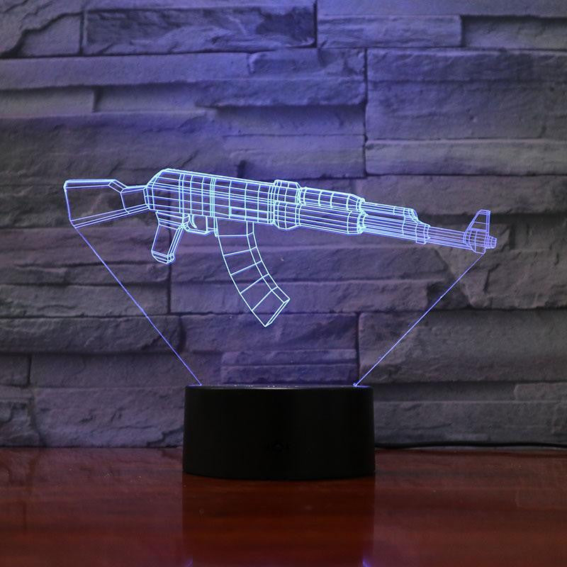Rifle 7.62- 3D Optical Illusion Lamp - carve-craftworks-llc