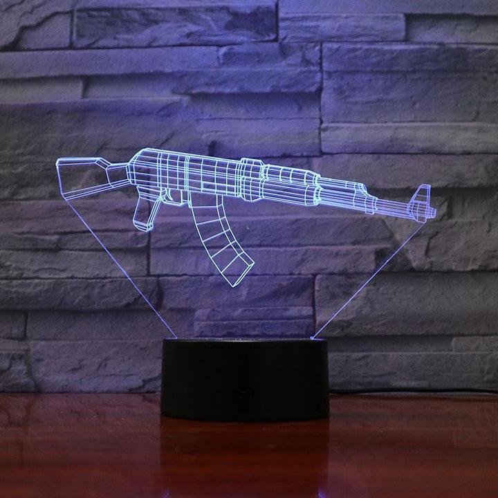 Rifle 7.62- 3D Optical Illusion Lamp - carve-craftworks-llc