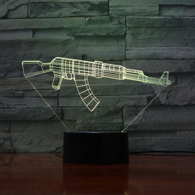 Rifle 7.62- 3D Optical Illusion Lamp - carve-craftworks-llc