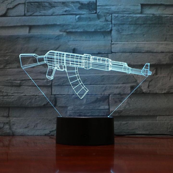 Rifle 7.62- 3D Optical Illusion Lamp - carve-craftworks-llc