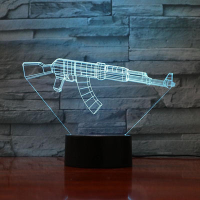 Rifle 7.62- 3D Optical Illusion Lamp - carve-craftworks-llc