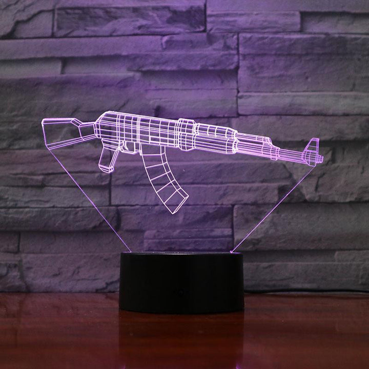 Rifle 7.62- 3D Optical Illusion Lamp - carve-craftworks-llc