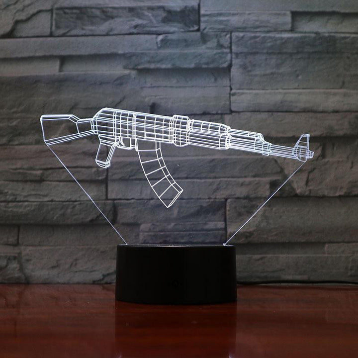 Rifle 7.62- 3D Optical Illusion Lamp - carve-craftworks-llc