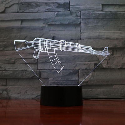 Rifle 7.62- 3D Optical Illusion Lamp - carve-craftworks-llc