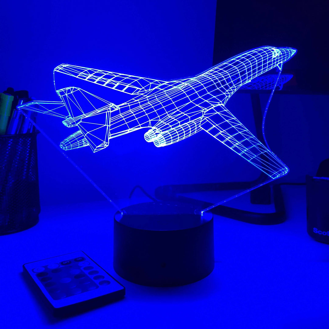 B-1B Lancer Bomber Plane - 3D Optical Illusion Lamp - carve-craftworks-llc