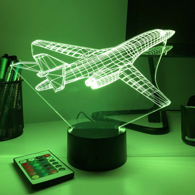 B-1B Lancer Bomber Plane - 3D Optical Illusion Lamp - carve-craftworks-llc