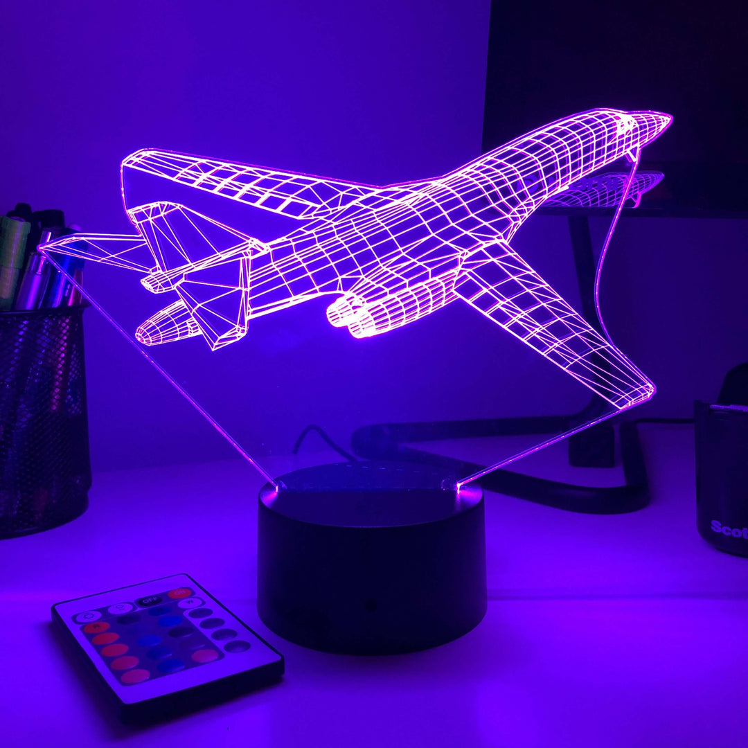 B-1B Lancer Bomber Plane - 3D Optical Illusion Lamp - carve-craftworks-llc