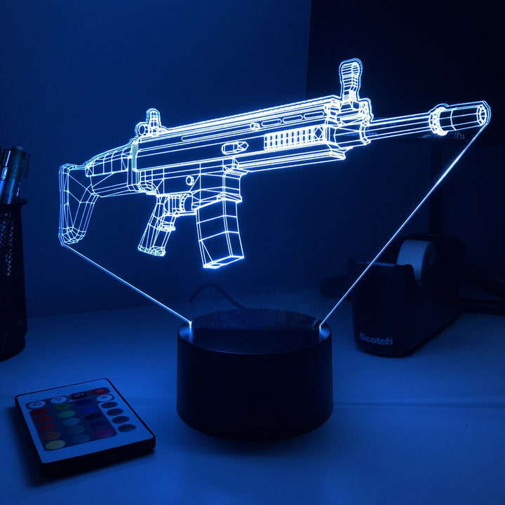 Rifle 5.56 Firearm - 3D Optical Illusion Lamp - carve-craftworks-llc
