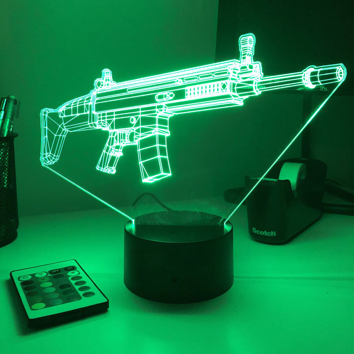 Rifle 5.56 Firearm - 3D Optical Illusion Lamp - carve-craftworks-llc