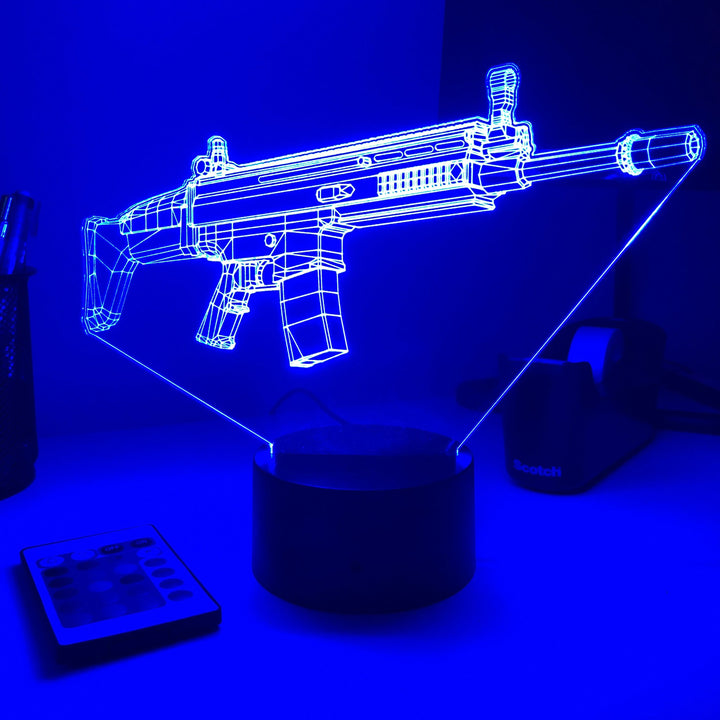 Rifle 5.56 Firearm - 3D Optical Illusion Lamp - carve-craftworks-llc