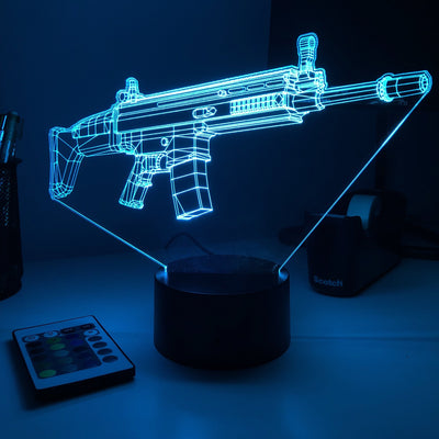 Rifle 5.56 Firearm - 3D Optical Illusion Lamp - carve-craftworks-llc