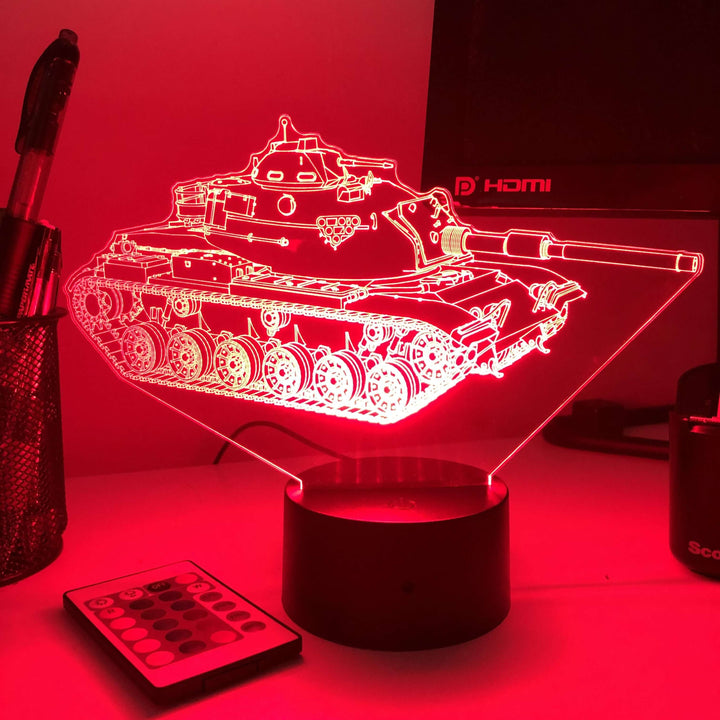 M60 Patton Main Battle Tank  - 3D Optical Illusion Lamp - carve-craftworks-llc
