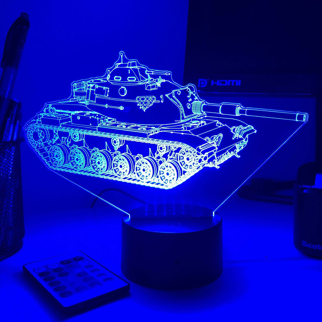 M60 Patton Main Battle Tank  - 3D Optical Illusion Lamp - carve-craftworks-llc