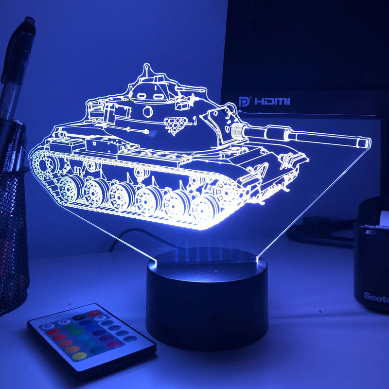 M60 Patton Main Battle Tank  - 3D Optical Illusion Lamp - carve-craftworks-llc
