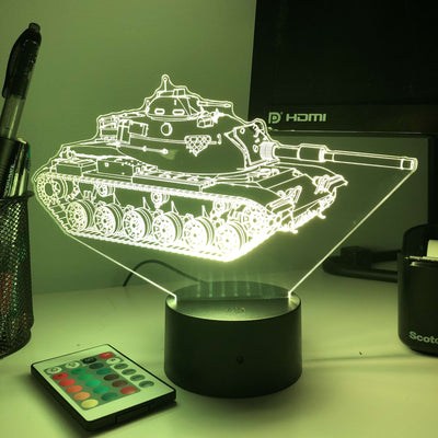 M60 Patton Main Battle Tank  - 3D Optical Illusion Lamp - carve-craftworks-llc