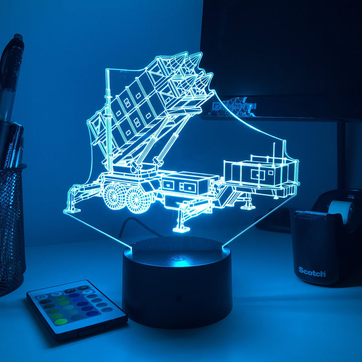 MIM-104 Patriot Air Defense System  - 3D Optical Illusion Lamp - carve-craftworks-llc