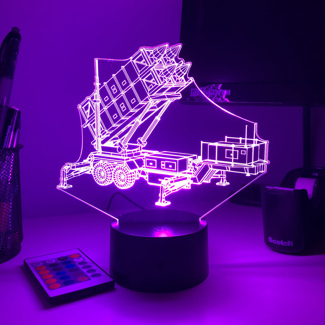 MIM-104 Patriot Air Defense System  - 3D Optical Illusion Lamp - carve-craftworks-llc