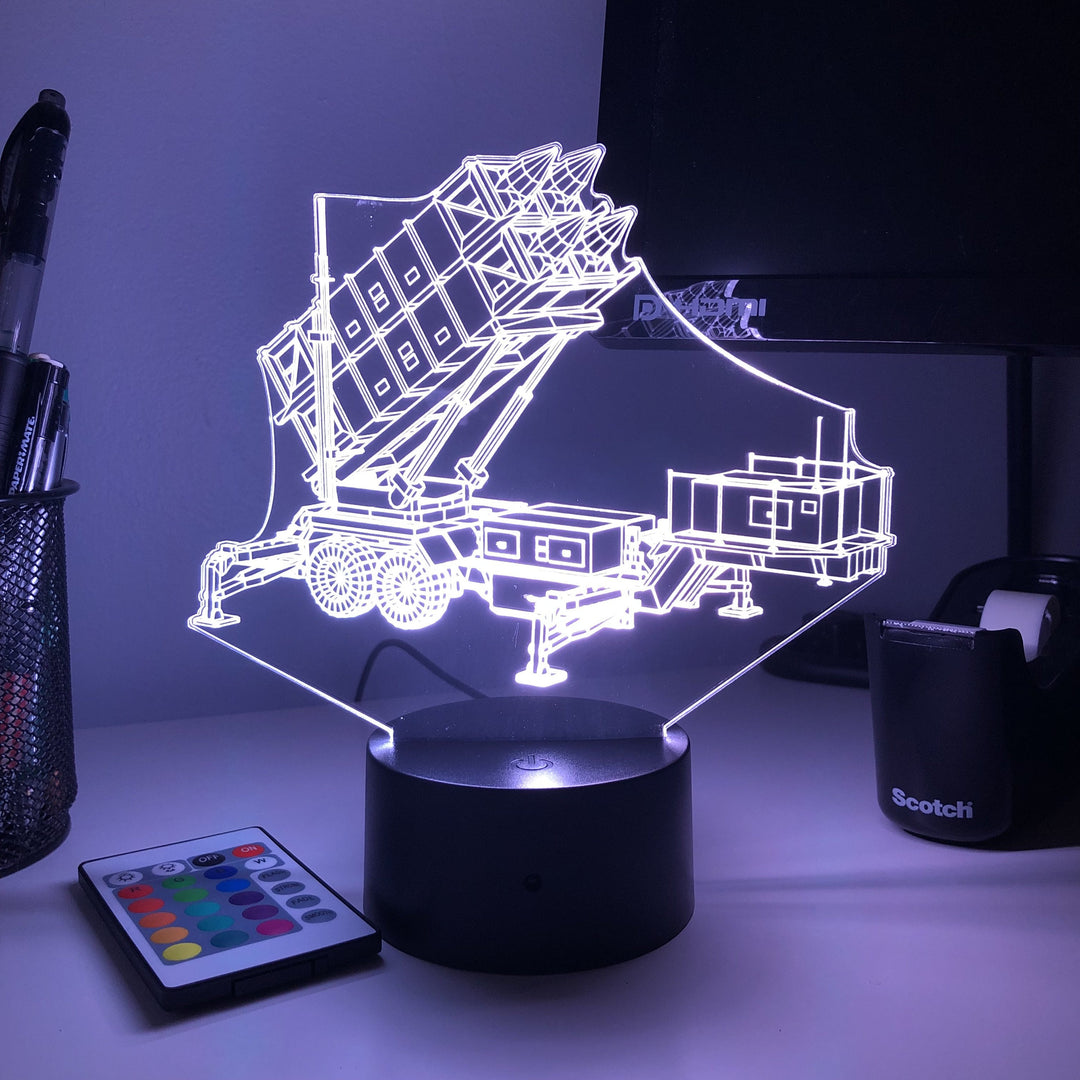 MIM-104 Patriot Air Defense System  - 3D Optical Illusion Lamp - carve-craftworks-llc