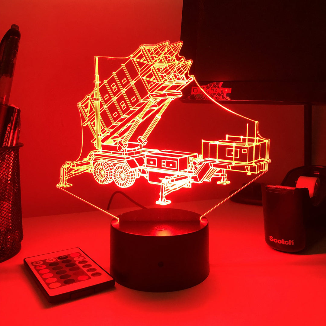 MIM-104 Patriot Air Defense System  - 3D Optical Illusion Lamp - carve-craftworks-llc
