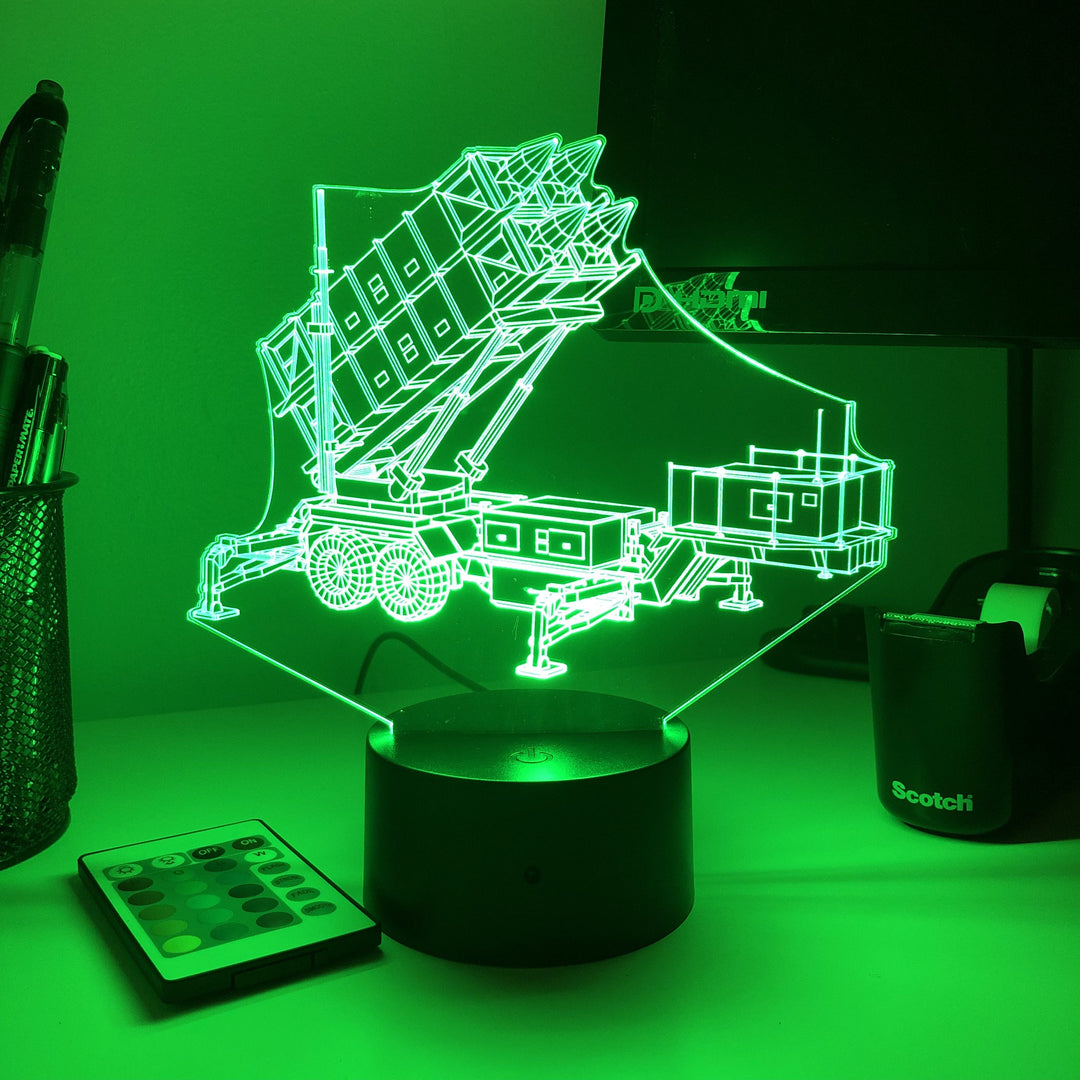 MIM-104 Patriot Air Defense System  - 3D Optical Illusion Lamp - carve-craftworks-llc