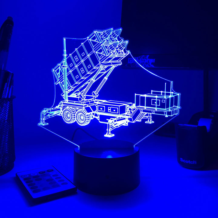 MIM-104 Patriot Air Defense System  - 3D Optical Illusion Lamp - carve-craftworks-llc