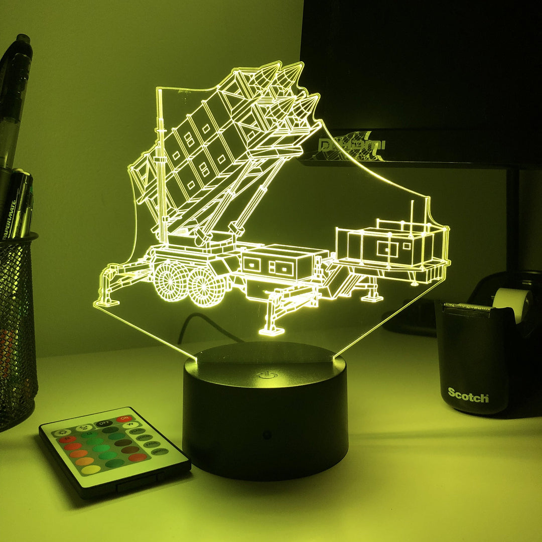 MIM-104 Patriot Air Defense System  - 3D Optical Illusion Lamp - carve-craftworks-llc