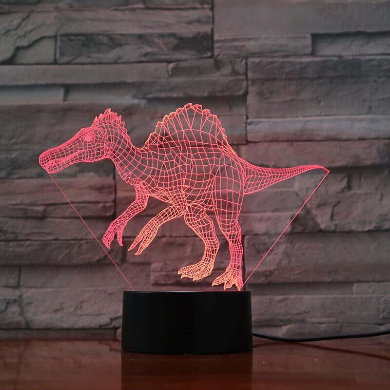 Baryonx Dinosaur (2) - 3D Optical Illusion Lamp - carve-craftworks-llc
