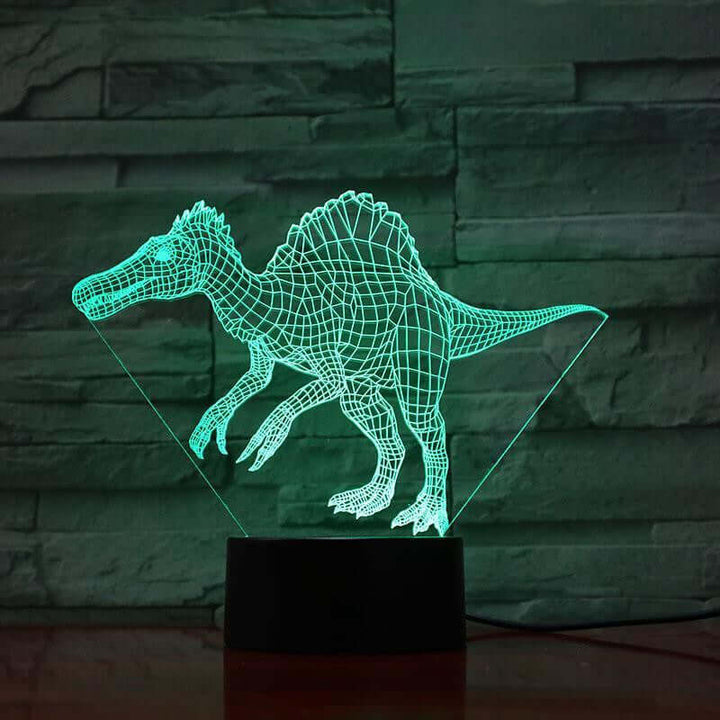 Baryonx Dinosaur (2) - 3D Optical Illusion Lamp - carve-craftworks-llc