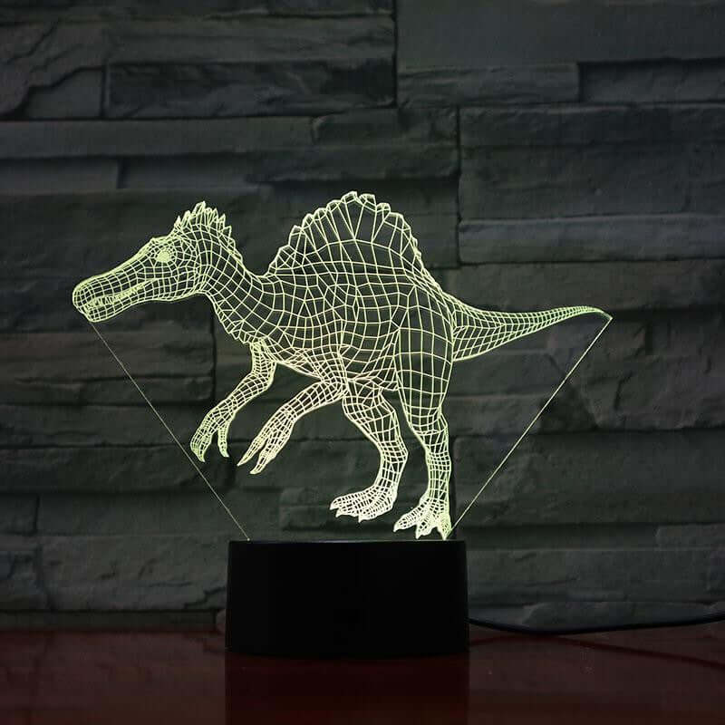Baryonx Dinosaur (2) - 3D Optical Illusion Lamp - carve-craftworks-llc